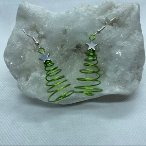 Handmade Spiral Holiday Tree Earrings!